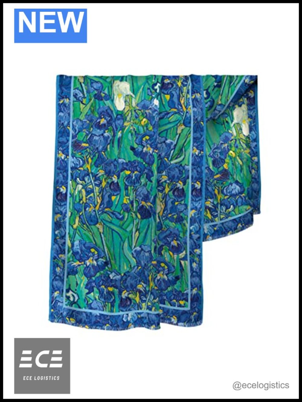Silk Blend Shawl Wrap Scarf Women Oversized Pashmina Fine Art Floral